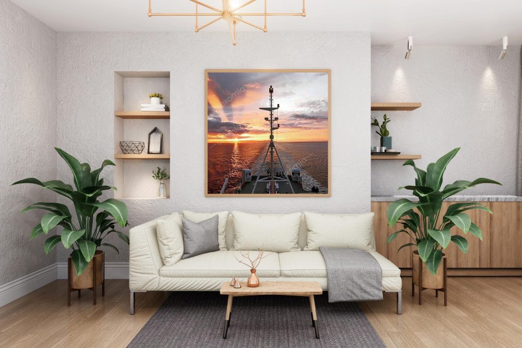 The Ship Sunset Sea