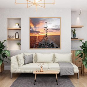 The Ship Sunset Sea