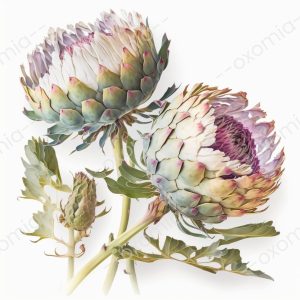 Binary Clipart Watercolor Artichoke 20x20 inch
