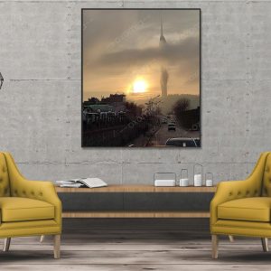 Sunset Fog Cloud Way Cars Tower